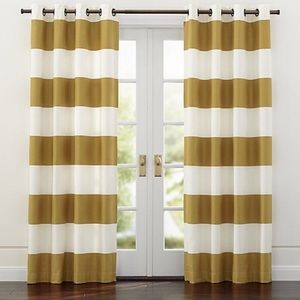CRATE & BARREL 'Alston' Gold/Ivory Curtain Panels
